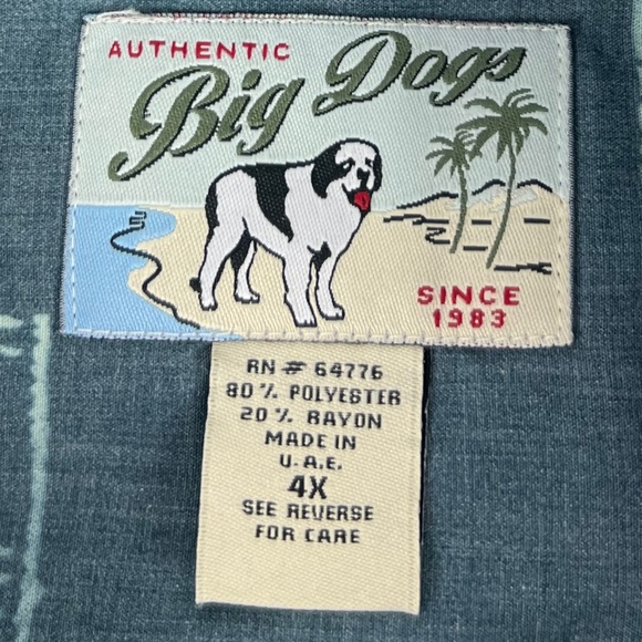 Big Dogs Shirts Big Dogs Mens 4x Shirt Tropical Short Sleeve Island